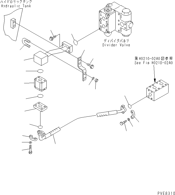 Wheel Loaders Komatsu / WA180-3 S/N 53001-UP (m/c)(wa180-0c) / HYDRAULIC PIPING (DIVIDER VALVE ? TANK PORT) (WITH EMERGENCY STEERING) (EXCEPT JAPAN)(180270 : H4200-06A2)