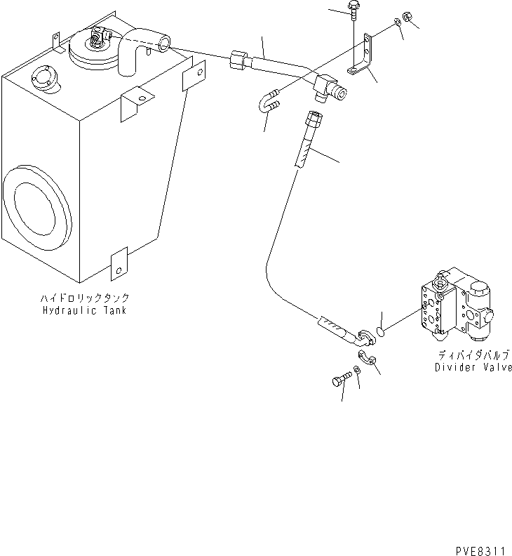 Wheel Loaders Komatsu / WA180-3 S/N 53001-UP (m/c)(wa180-0c) / HYDRAULIC PIPING (DRAIN LINE) (WITH EMERGENCY STEERING) (EXCEPT JAPAN)(180280 : H4200-07A2)
