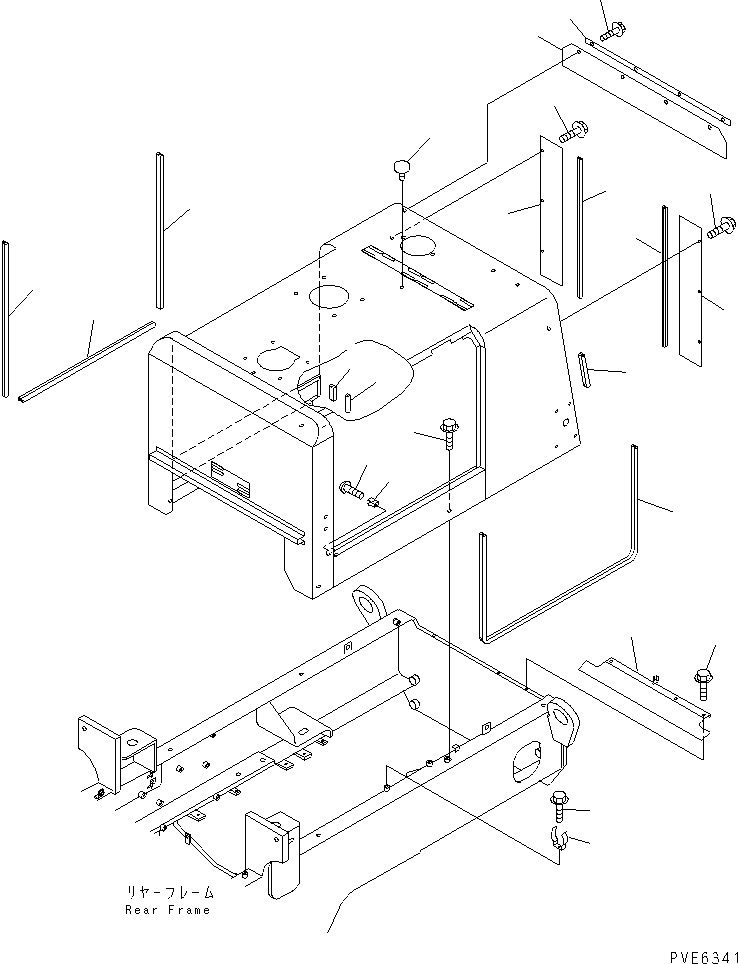 Wheel Loaders Komatsu / WA180-3 S/N 53001-UP (m/c)(wa180-0c) / HOOD (ENGINE HOOD RELATED PARTS)(270030 : M4100-03A0)