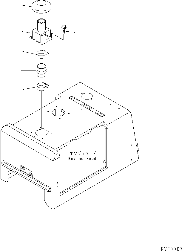 Wheel Loaders Komatsu / WA180-3 S/N 53001-UP (m/c)(wa180-0c) / HOOD (AIR INTAKE EXTENSION)(270050 : M4100-04A2)