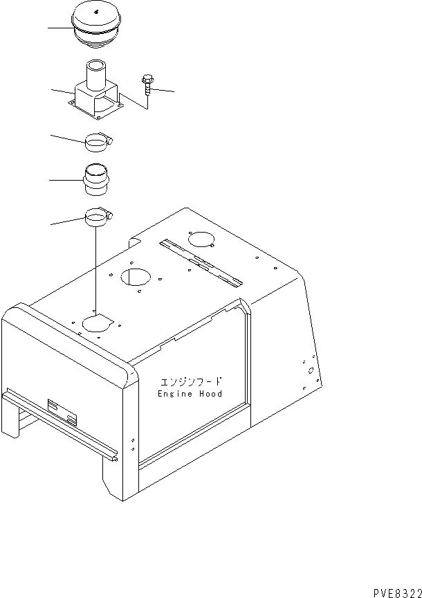 Wheel Loaders Komatsu / WA180-3 S/N 53001-UP (m/c)(wa180-0c) / HOOD (AIR INTAKE PRE CLEANER)(270060 : M4100-04A4)