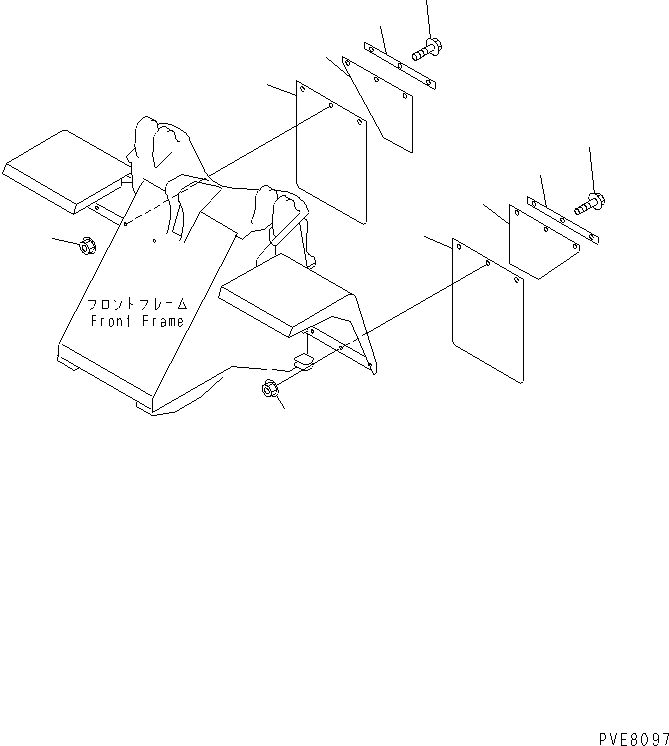 Wheel Loaders Komatsu / WA180-3 S/N 53001-UP (m/c)(wa180-0c) / FRONT FENDER (MUD GUARD)(270160 : M4210-02A2)