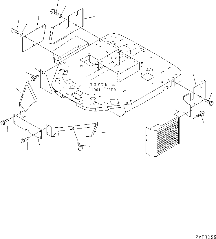 Wheel Loaders Komatsu / WA180-3 S/N 53001-UP (m/c)(wa180-0c) / FLOOR COVER (WITH AIR CONDITIONER) (WITH CAB)(270200 : M4230-01A3)
