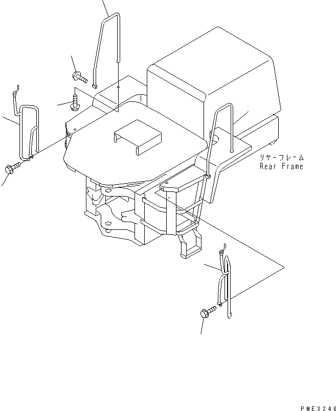 Wheel Loaders Komatsu / WA180-3 S/N 53001-UP (m/c)(wa180-0c) / HAND RAIL (WITHOUT CAB) (WITH REAR VIEW MIRROR)(270240 : M4320-01A2)