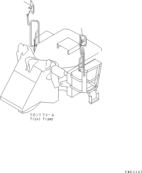 Wheel Loaders Komatsu / WA180-3 S/N 53001-UP (m/c)(wa180-0c) / MIRROR (HANDRAIL MIRROR) (WITHOUT CAB)(270250 : M4410-01A1)