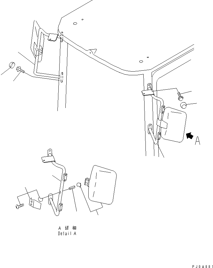 Wheel Loaders Komatsu / WA180-3 S/N 53001-UP (m/c)(wa180-0c) / MIRROR (WITH ROPS CAB)(#54001-)(270270 : M4410-01A3A)