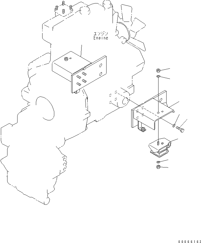 Wheel Loaders Komatsu / WA20-2 S/N 10001-UP(wa20-2c) / ENGINE MOUNTING PARTS(#13801-)(030020 : B0100-01A0A)