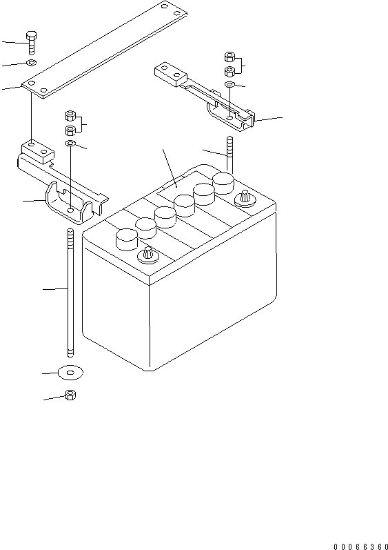 Wheel Loaders Komatsu / WA20-2 S/N 10001-UP(wa20-2c) / BATTERY MOUNTING PARTS(#13801-)(120050 : E0120-01A0)
