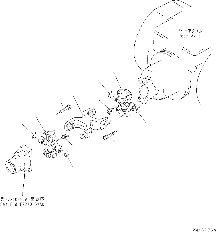 Wheel Loaders Komatsu / WA20-2 S/N 10001-UP(wa20-2c) / REAR PROPELLER SHAFT(150130 : F4240-01A0)