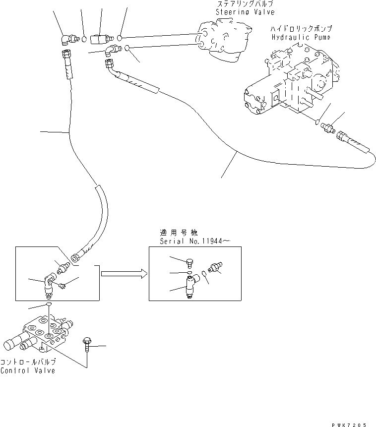 Wheel Loaders Komatsu / WA20-2 S/N 10001-UP(wa20-2c) / HYDRAULIC PIPING (DELIVERY LINE)(#11896-13800)(180120 : H4200-01A0A)