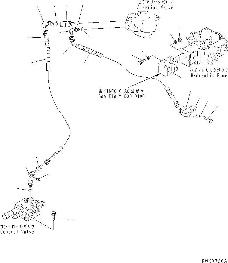 Wheel Loaders Komatsu / WA20-2 S/N 10001-UP(wa20-2c) / HYDRAULIC PIPING (DELIVERY LINE) (FOR BUCKET POSITIONER)(#11270-11895)(180150 : H4200-01A1)