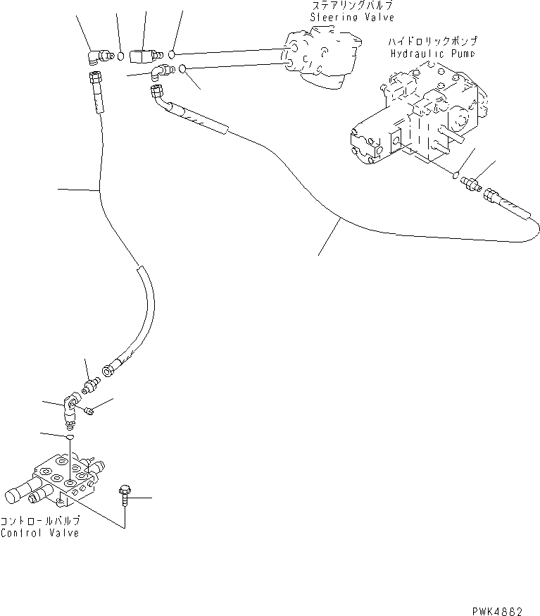 Wheel Loaders Komatsu / WA20-2 S/N 10001-UP(wa20-2c) / HYDRAULIC PIPING (DELIVERY LINE) (FOR BUCKET POSITIONER)(#11896-13800)(180160 : H4200-01A1A)