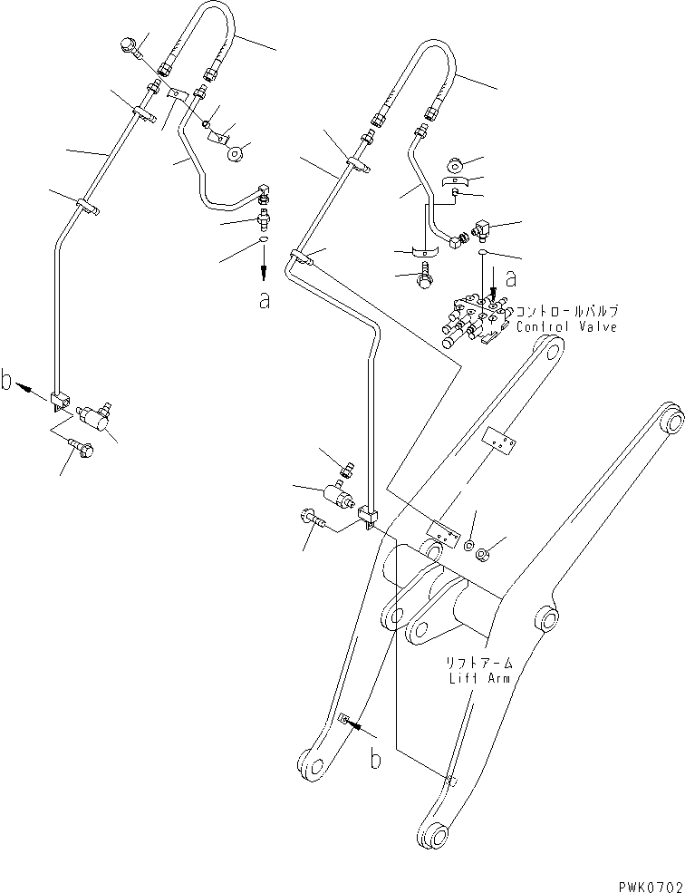 Wheel Loaders Komatsu / WA20-2 S/N 10001-UP(wa20-2c) / HYDRAULIC PIPING (FRONT ATTACHMENT LINE) (FOR BUCKET POSITIONER)(#11270-13800)(180300 : H4450-01A1)