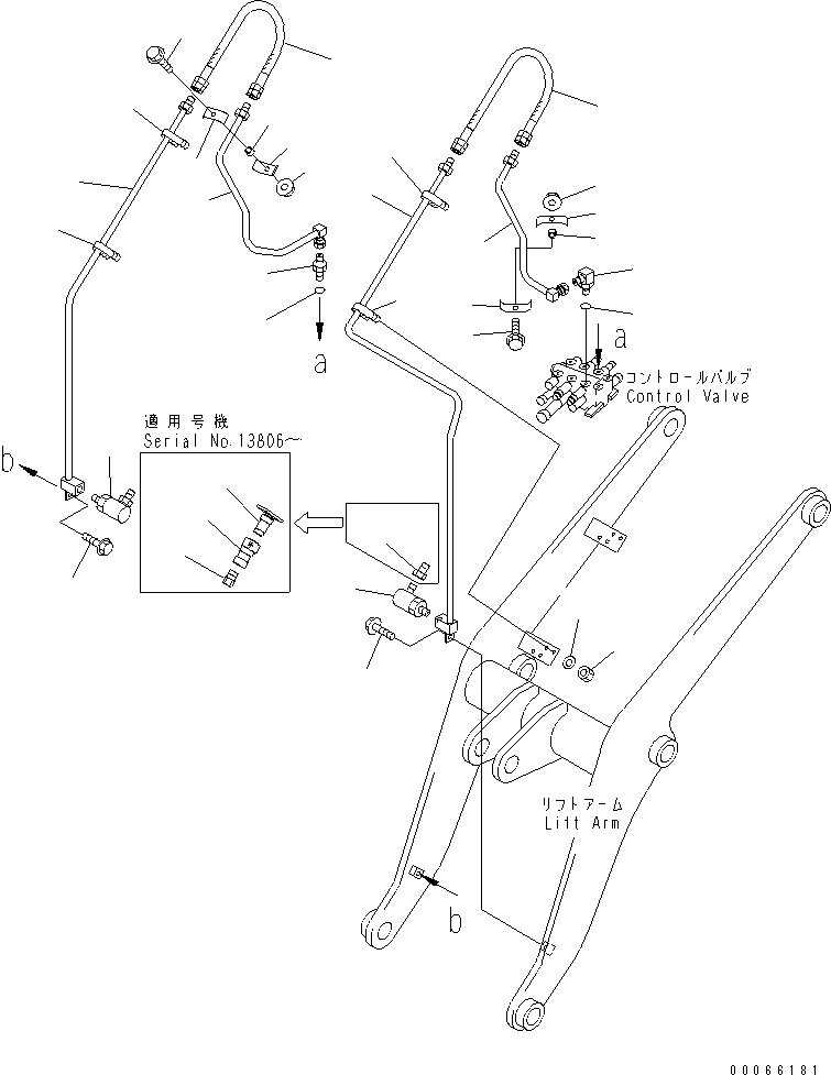 Wheel Loaders Komatsu / WA20-2 S/N 10001-UP(wa20-2c) / HYDRAULIC PIPING (FRONT ATTACHMENT LINE) (FOR BUCKET POSITIONER)(#13801-)(180310 : H4450-01A1A)