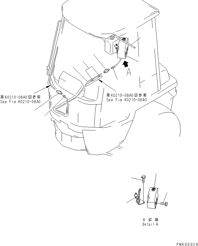 Wheel Loaders Komatsu / WA20-2 S/N 10001-UP(wa20-2c) / WINDOW WASHER (WITH HEATER)(#11272-13800)(240580 : K0350-01A1)