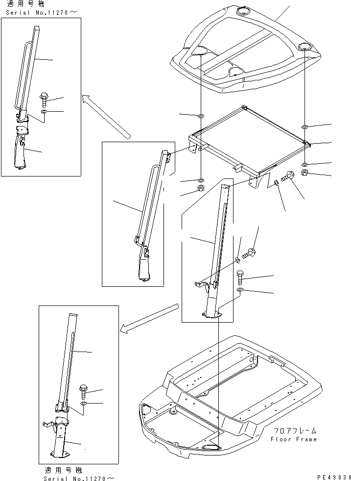 Wheel Loaders Komatsu / WA20-2 S/N 10001-UP(wa20-2c) / CANOPY(#10770-15044)(240610 : K0410-01A0A)