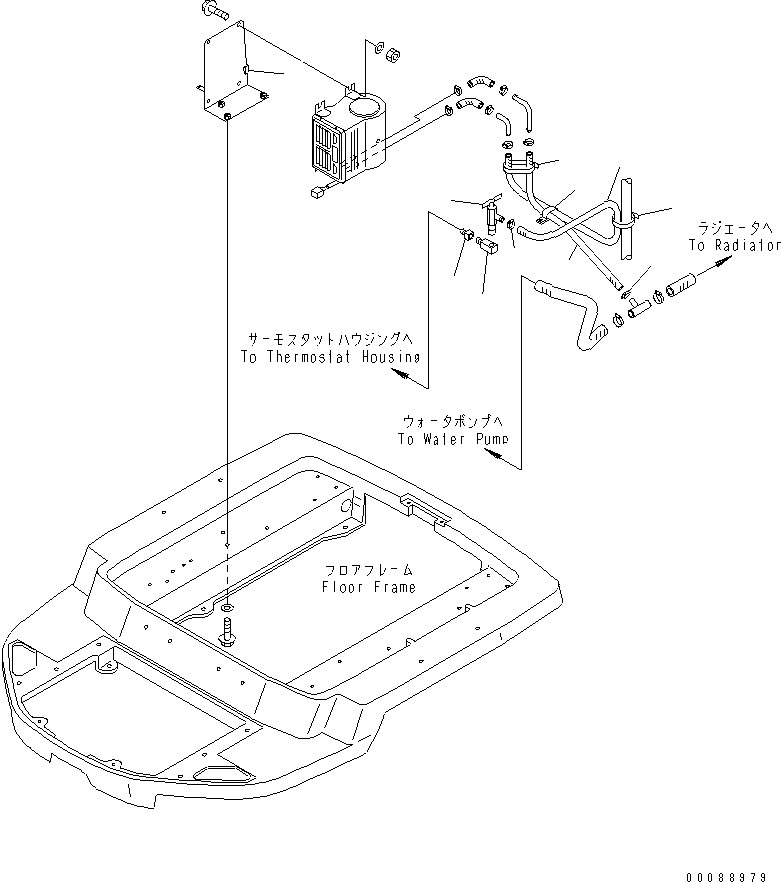 Wheel Loaders Komatsu / WA20-2 S/N 10001-UP(wa20-2c) / CAR HEATER AND DEFROSTER (1/3) (HEATER PIPING)(#16144-)(240720 : K0710-01A0B)