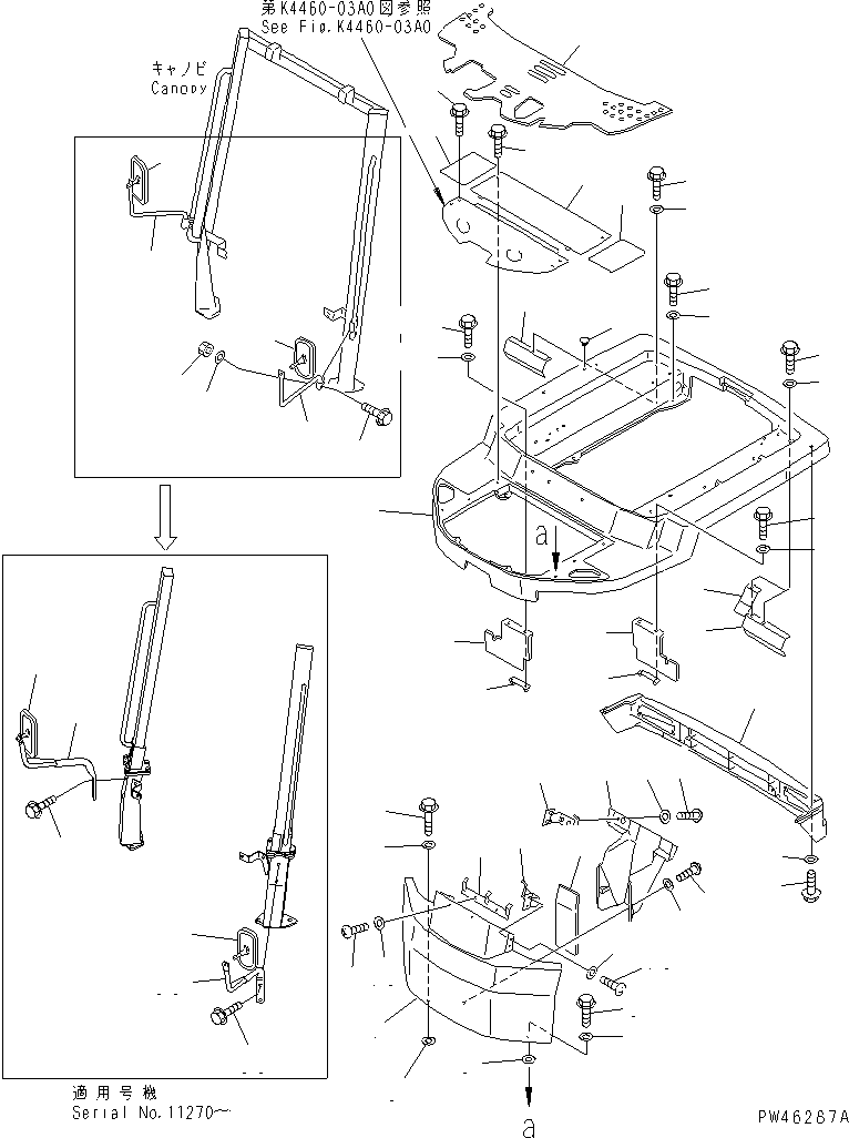Wheel Loaders Komatsu / WA20-2 S/N 10001-UP(wa20-2c) / FLOOR FRAME (WITH CANOPY)(240820 : K4200-01A1)