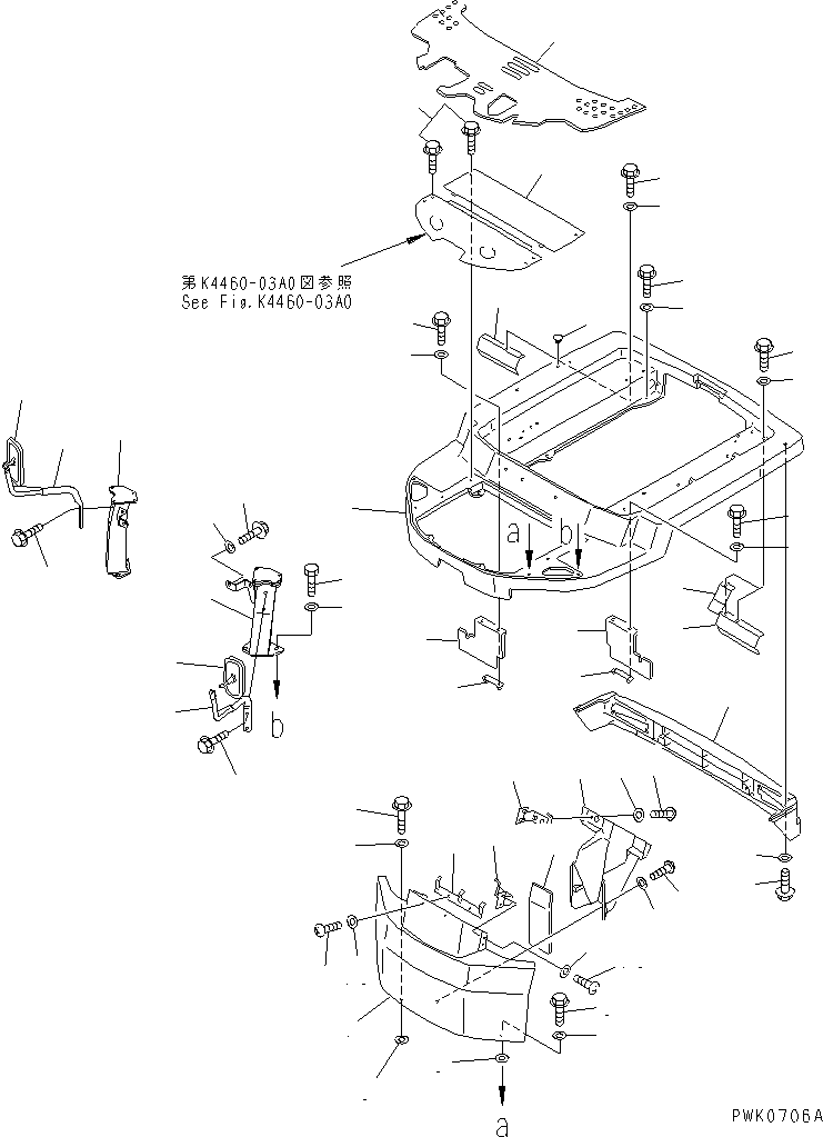 Wheel Loaders Komatsu / WA20-2 S/N 10001-UP(wa20-2c) / FLOOR FRAME (WITHOUT CANOPY AND CAB)(#11272-)(240840 : K4200-01A2A)
