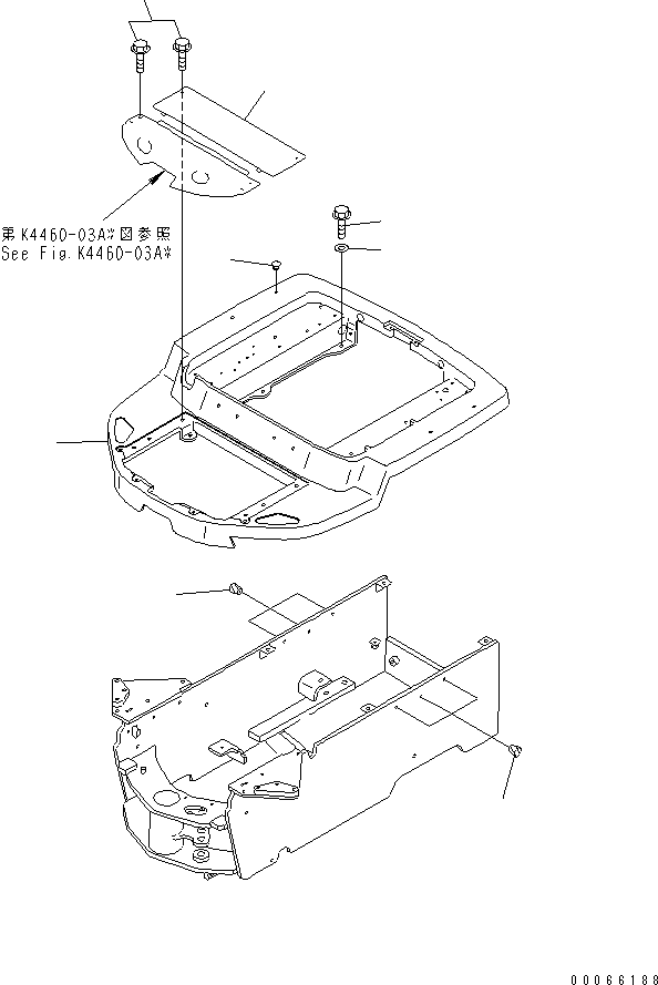 Wheel Loaders Komatsu / WA20-2 S/N 10001-UP(wa20-2c) / FLOOR FRAME (WITH CAR HEATER AND DEFROSTER) (FOR RIGID SEAT)(#16096-)(240880 : K4200-01A6)