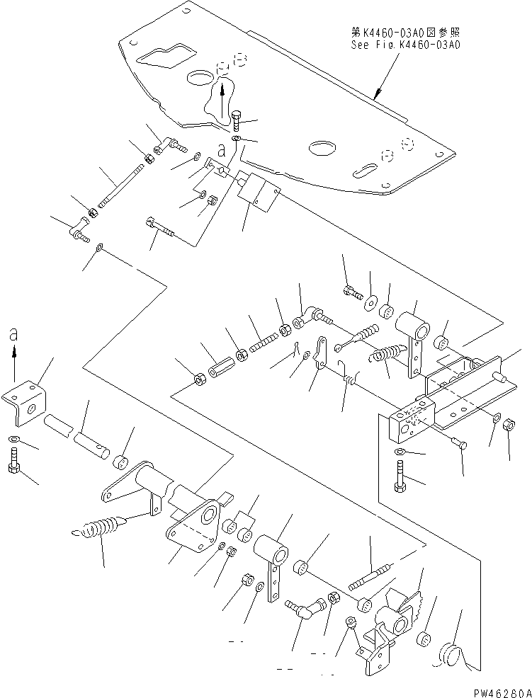 Wheel Loaders Komatsu / WA20-2 S/N 10001-UP(wa20-2c) / BRAKE PEDAL AND LINKAGE (2/2)(#10001-13800)(241070 : K4460-04A0)