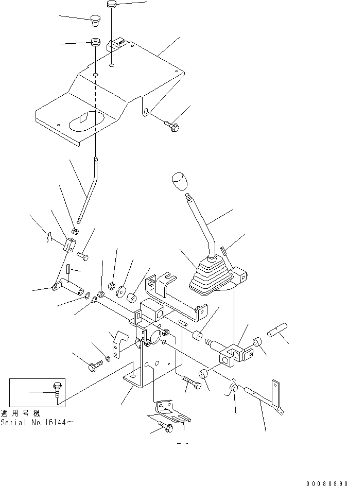 Wheel Loaders Komatsu / WA20-2 S/N 10001-UP(wa20-2c) / WORK EQUIPMENT CONTROL LEVER AND LINKAGE (1/2)(#13801-)(241110 : K4500-01A0A)