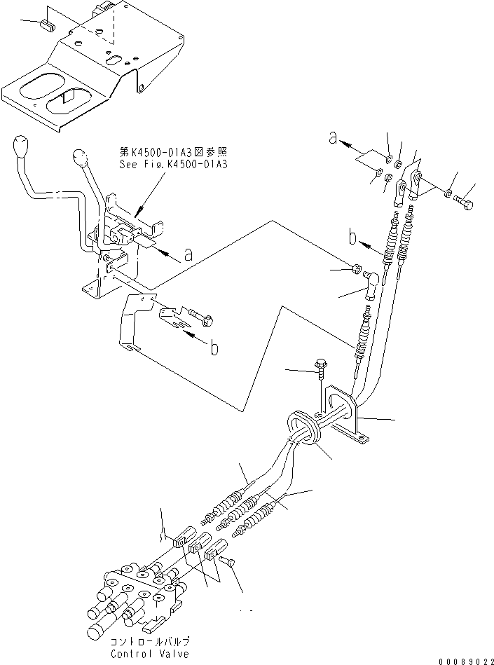 Wheel Loaders Komatsu / WA20-2 S/N 10001-UP(wa20-2c) / WORK EQUIPMENT CONTROL LEVER AND LINKAGE (2/2) (3V PIPING)(#16144-)(241200 : K4500-02A3)