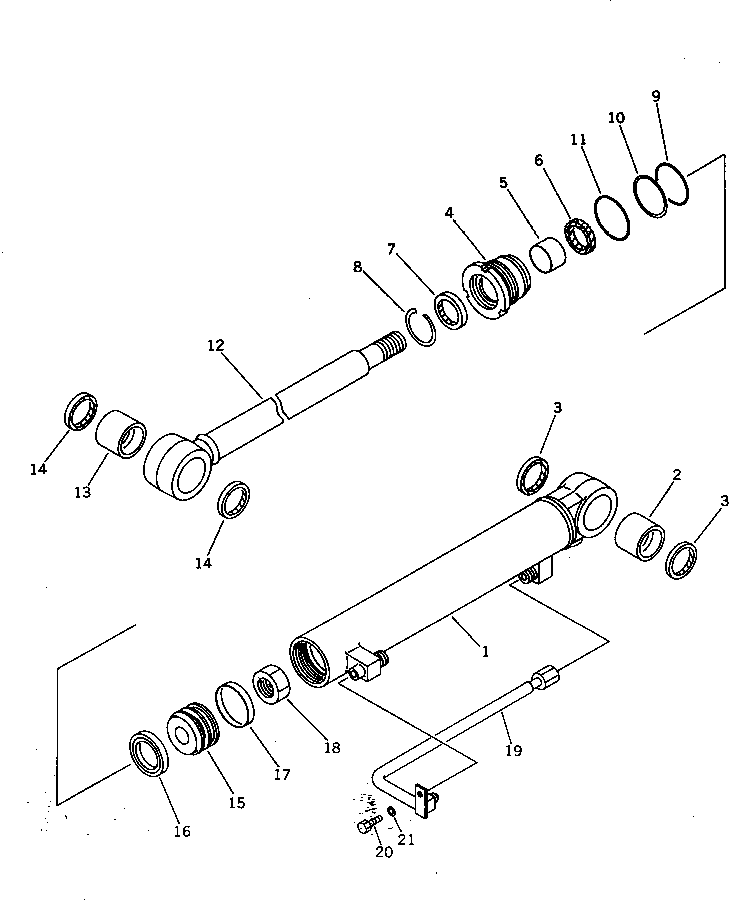 Wheel Loaders Komatsu / WA20-2 S/N 10001-UP(wa20-2c) / DUMP CYLINDER (INNER PARTS)(420190 : Y1620-11A0)