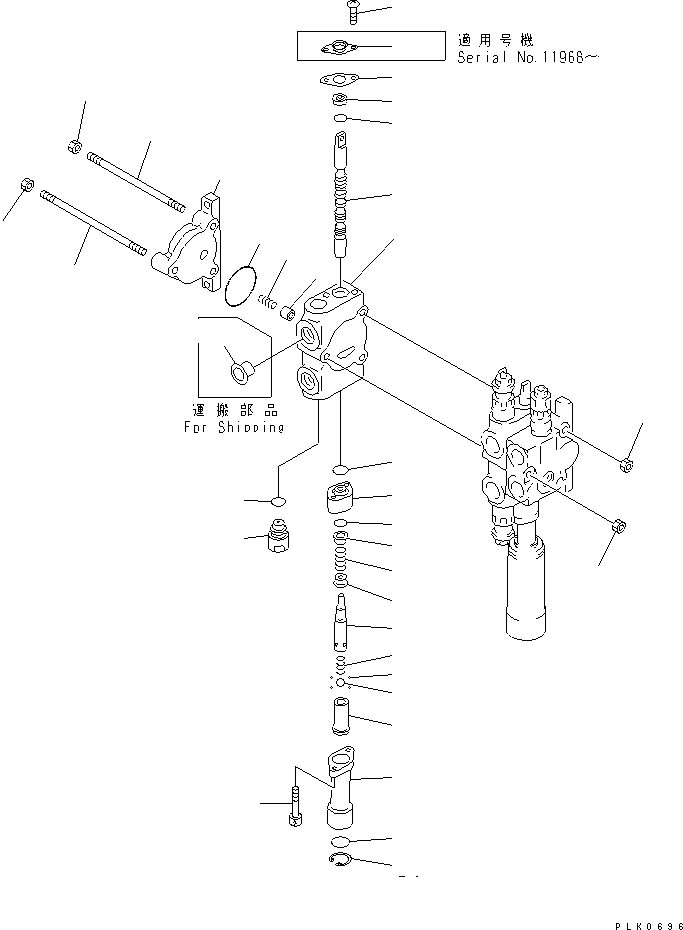 Wheel Loaders Komatsu / WA20-2 S/N 10001-UP(wa20-2c) / 2-SPOOL CONTROL VALVE (2/2) (FOR BUCKET POSITIONER)(#11270-)(420320 : Y1680-02A1)