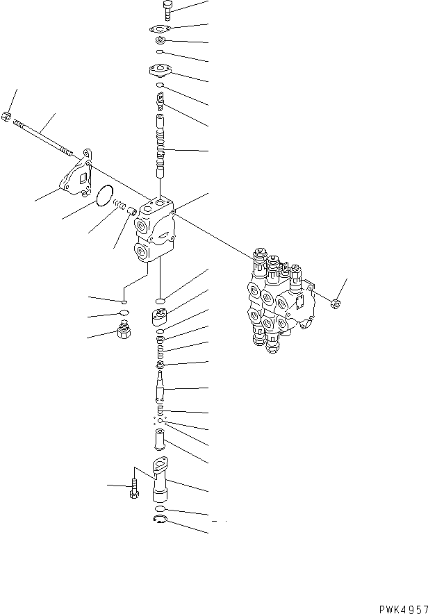 Wheel Loaders Komatsu / WA20-2 S/N 10001-UP(wa20-2c) / 3-SPOOL CONTROL VALVE (2/2) (WITH PRESSURE PICK-UP LINE)(420360 : Y1682-02A2)