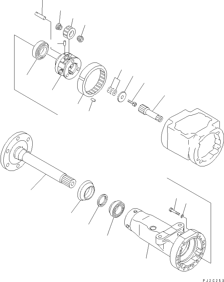 Wheel Loaders Komatsu / WA20-2 S/N 10001-UP(wa20-2r) / FRONT AXLE (FINAL DRIVE¤ R.H.)(150110 : F4430-02A0)