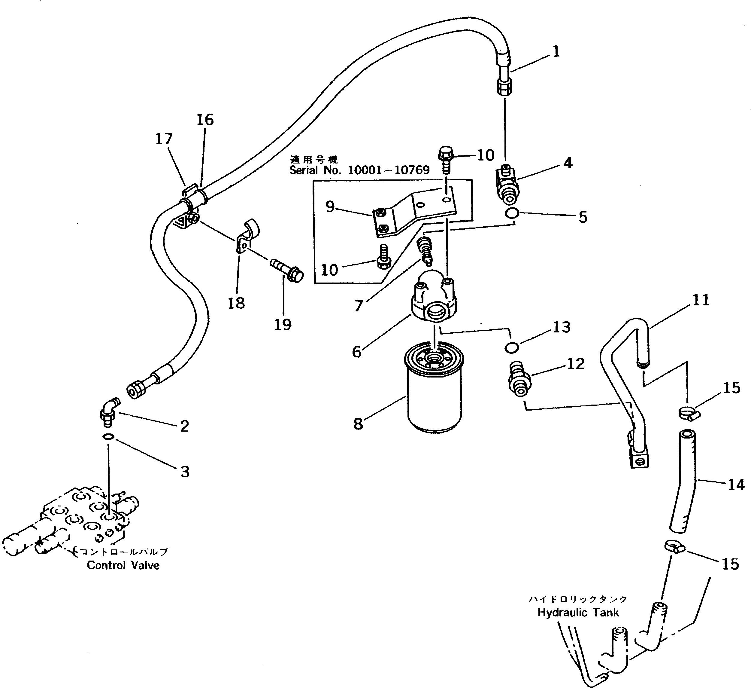 Wheel Loaders Komatsu / WA20-2 S/N 10001-UP(wa20-2r) / HYDRAULIC PIPING (RETURN LINE)(180060 : H4200-02A0)