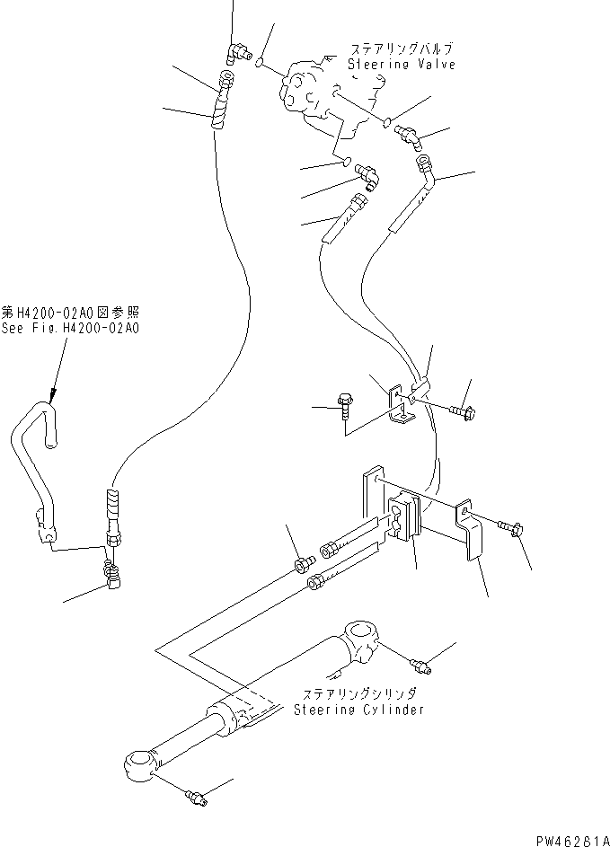 Wheel Loaders Komatsu / WA20-2 S/N 10001-UP(wa20-2r) / HYDRAULIC PIPING (STEERING LINE)(180090 : H4410-01A0)