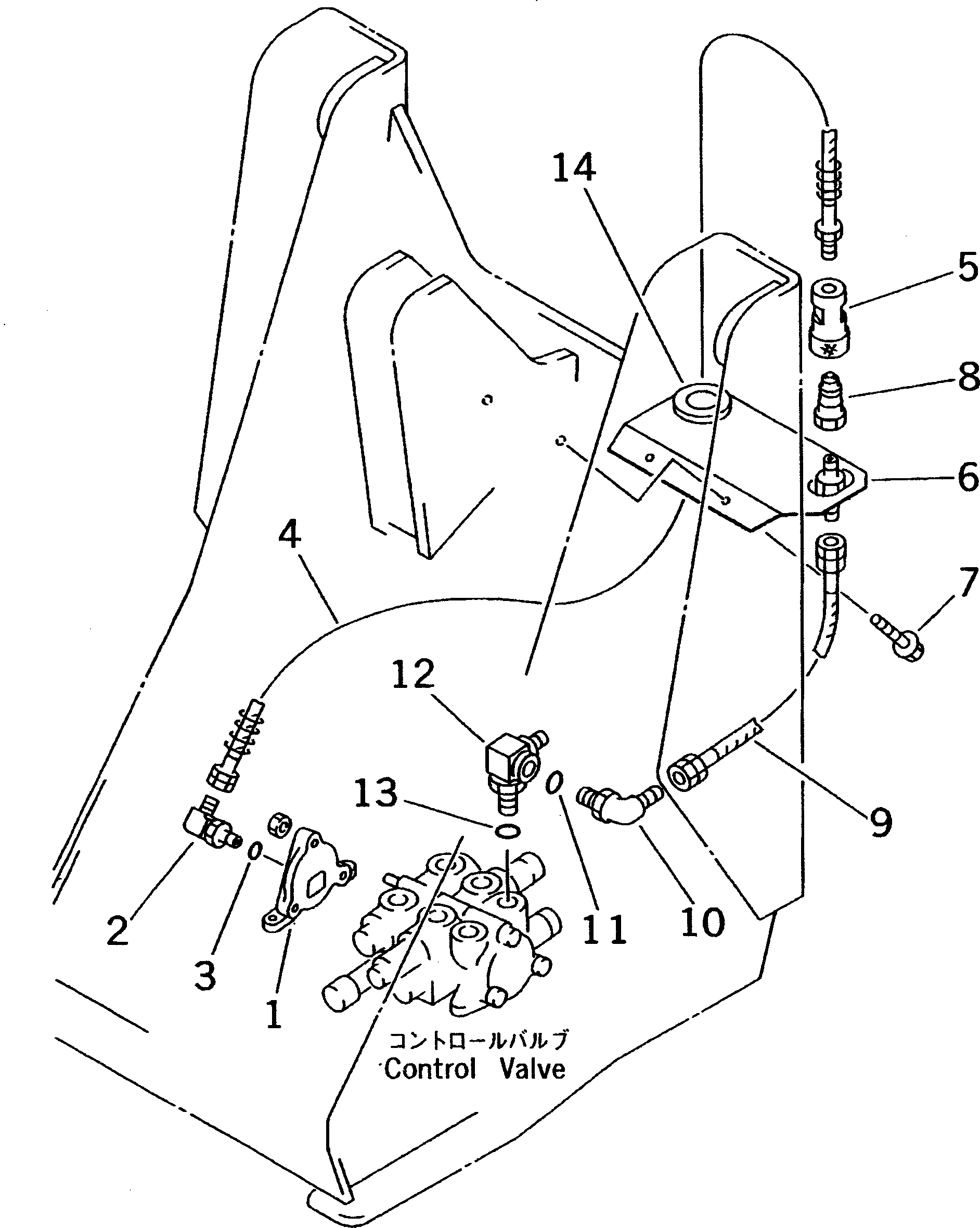 Wheel Loaders Komatsu / WA20-2 S/N 10001-UP(wa20-2r) / HYDRAULIC PIPING (PRESSURE PICK-UP LINE)(180130 : H4460-01A0)