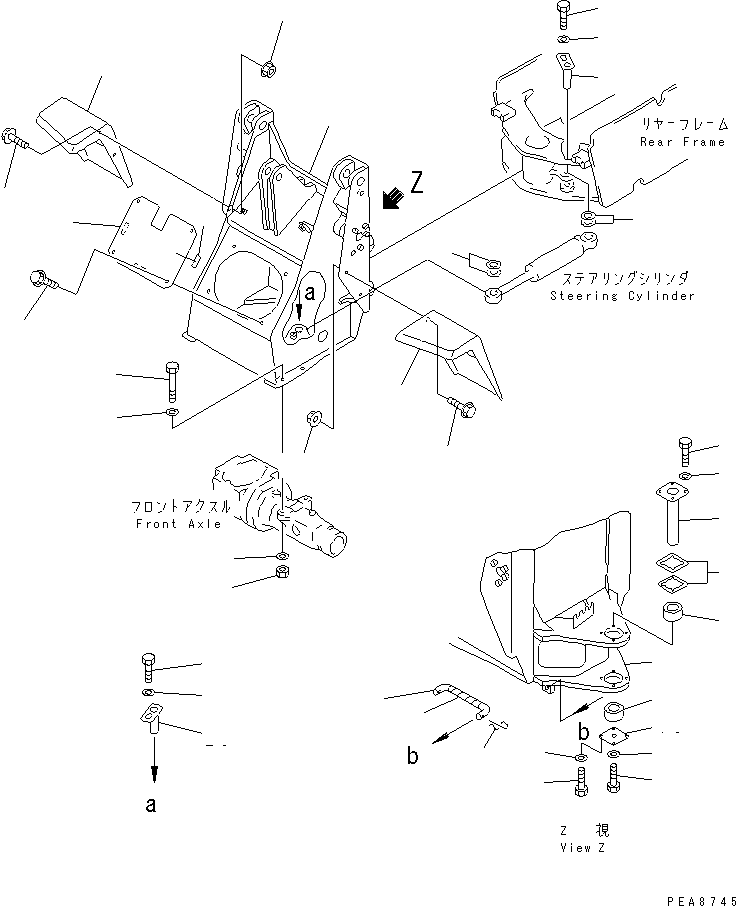 Wheel Loaders Komatsu / WA20-2 S/N 10001-UP(wa20-2r) / FRONT FRAME (WITH FRONT ATTACHMENT)(210030 : J4110-01A1)