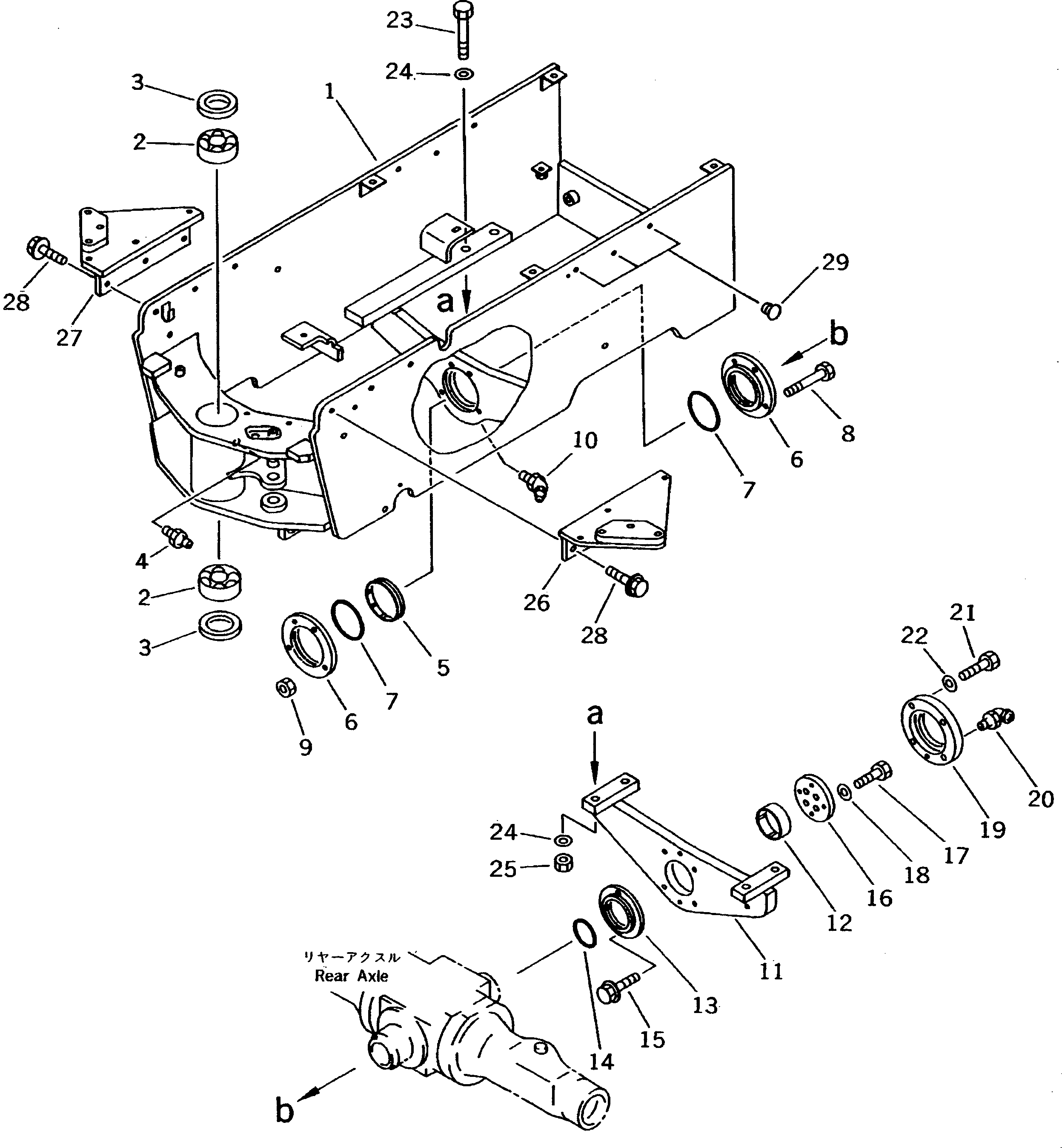 Wheel Loaders Komatsu / WA20-2 S/N 10001-UP(wa20-2r) / REAR FRAME(#10001-10769)(210040 : J4120-01A0)