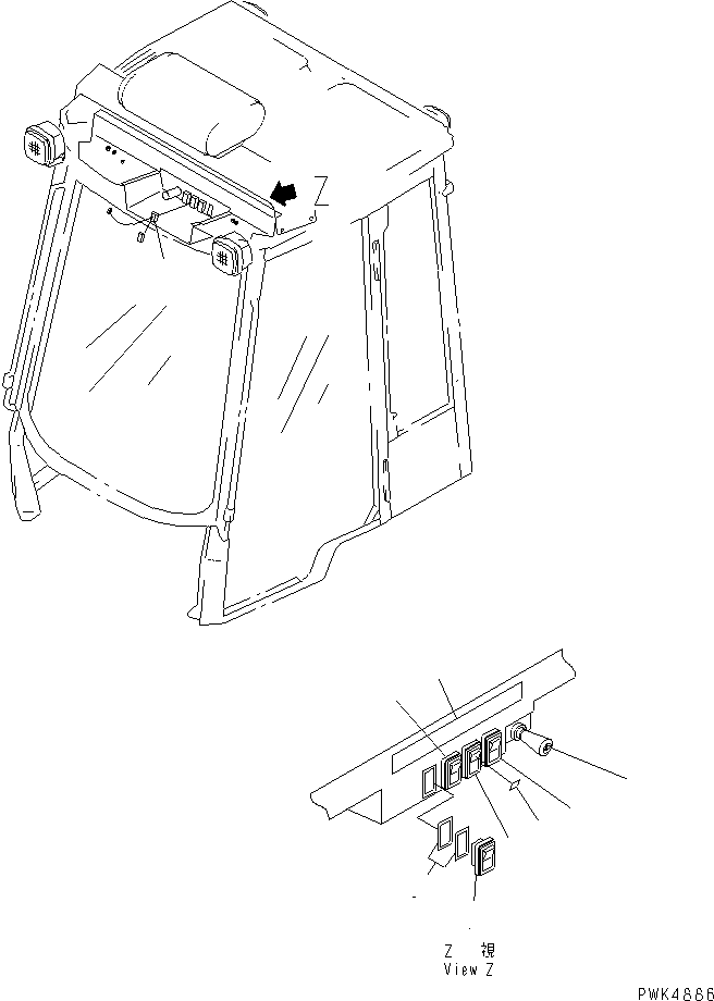 Wheel Loaders Komatsu / WA20-2 S/N 10001-UP(wa20-2r) / SWITCH (FOR LARGE TYPE SPECIAL CAR)(#11542-)(240260 : K0210-13A3)