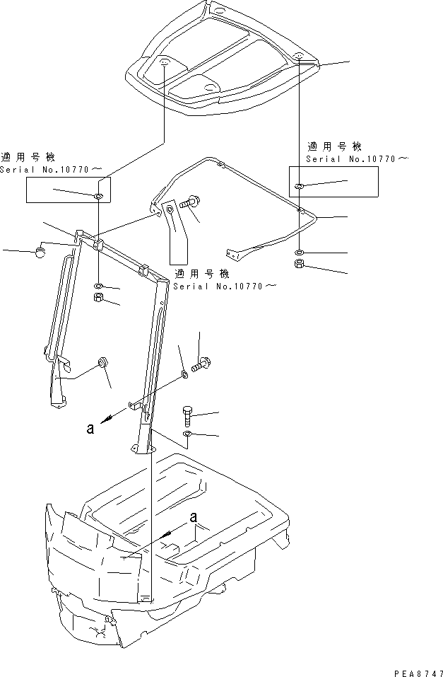 Wheel Loaders Komatsu / WA20-2 S/N 10001-UP(wa20-2r) / CANOPY (WITH FRONT WINDOW)(240320 : K0410-01A1)