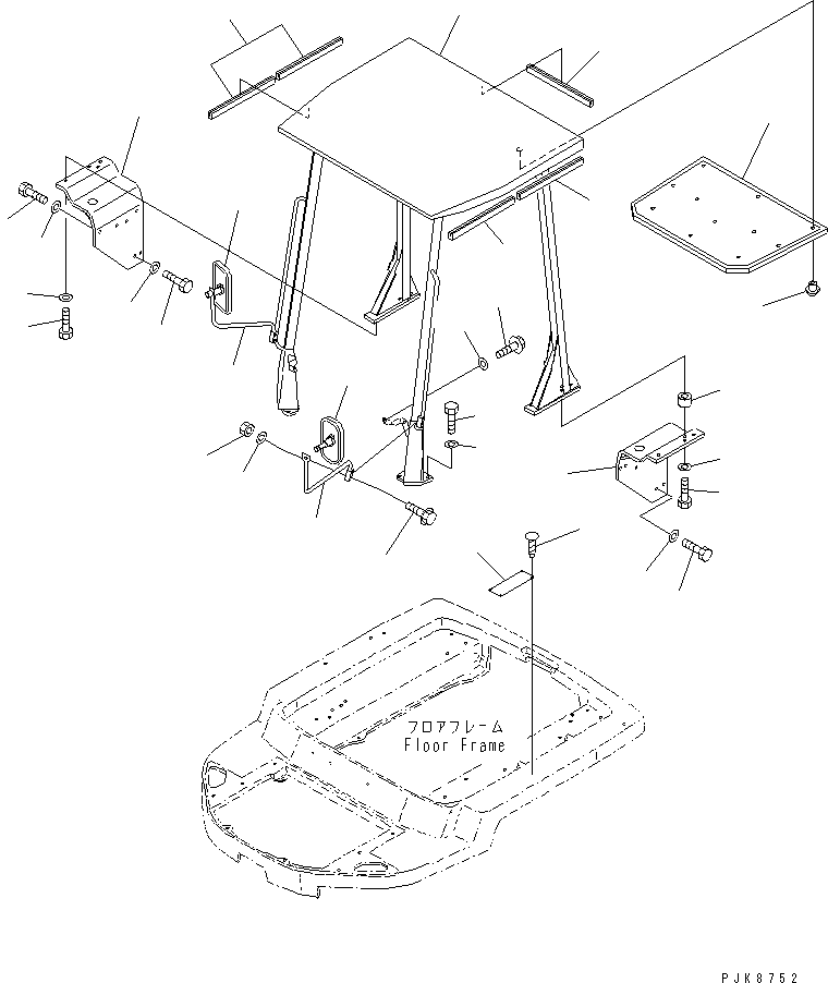 Wheel Loaders Komatsu / WA20-2 S/N 10001-UP(wa20-2r) / ROPS CANOPY(240340 : K0410-01A5)