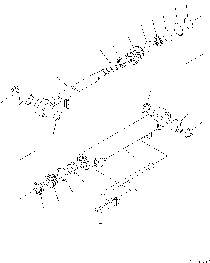 Wheel Loaders Komatsu / WA20-2 S/N 10001-UP(wa20-2r) / DUMP CYLINDER (INNER PARTS) (WITH HIGH LIFT ARM) (FOR BICKET POSITIONER)(#11270-)(420230 : Y1620-11A3)
