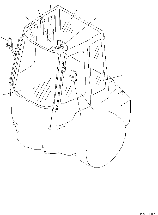 Wheel Loaders Komatsu / WA20-2 S/N 10001-UP(wa20-2r) / GLASS AND REAR VIEW MIRROR (WITH CAB)(#10758-)(450080 : Z0500-01A1)