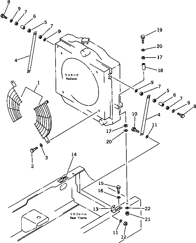 Wheel Loaders Komatsu / WA200-1 S/N 10001-UP (Overseas Version)(wa200-1c) / RADIATOR COVER(#20001-)(030080 : 1203A)