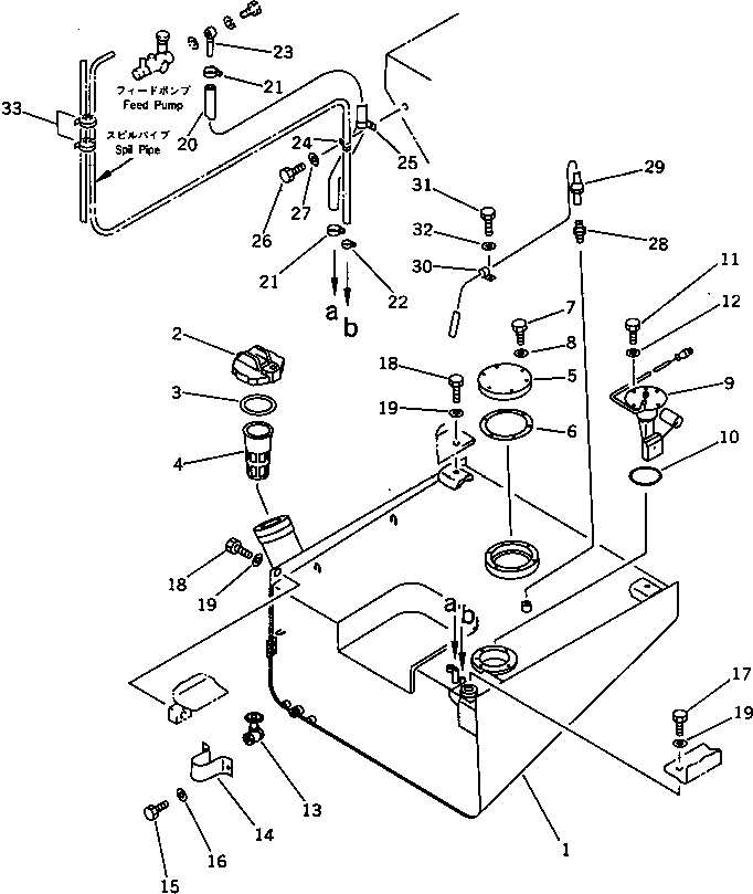 Wheel Loaders Komatsu / WA200-1 S/N 10001-UP (Overseas Version)(wa200-1c) / FUEL TANK AND PIPING(#20001-)(030120 : 1301A)