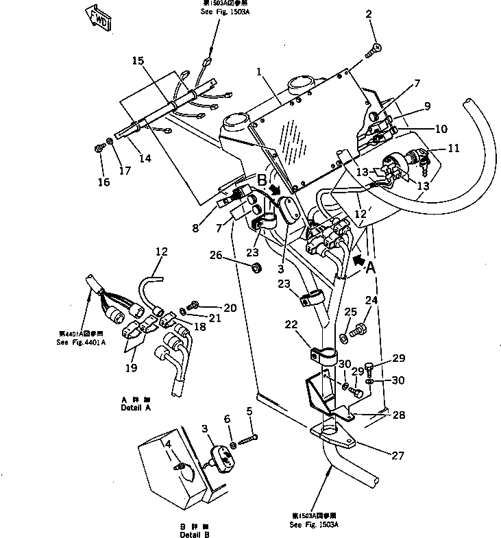 Wheel Loaders Komatsu / WA200-1 S/N 10001-UP (Overseas Version)(wa200-1c) / INSTRUMENT PANEL(#20001-)(030150 : 1411A)