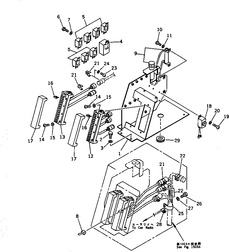 Wheel Loaders Komatsu / WA200-1 S/N 10001-UP (Overseas Version)(wa200-1c) / CONSOLE BOX ? R.H.(#20001-)(030180 : 1431A)