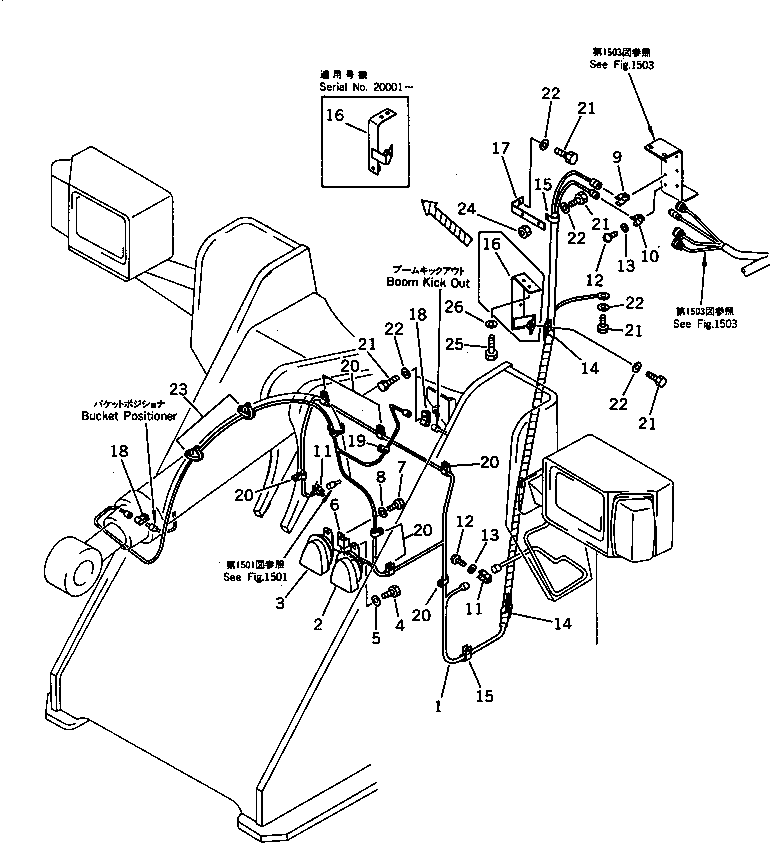Wheel Loaders Komatsu / WA200-1 S/N 10001-UP (Overseas Version)(wa200-1c) / ELECTRICAL SYSTEM (FRONT LINE)(030200 : 1502)
