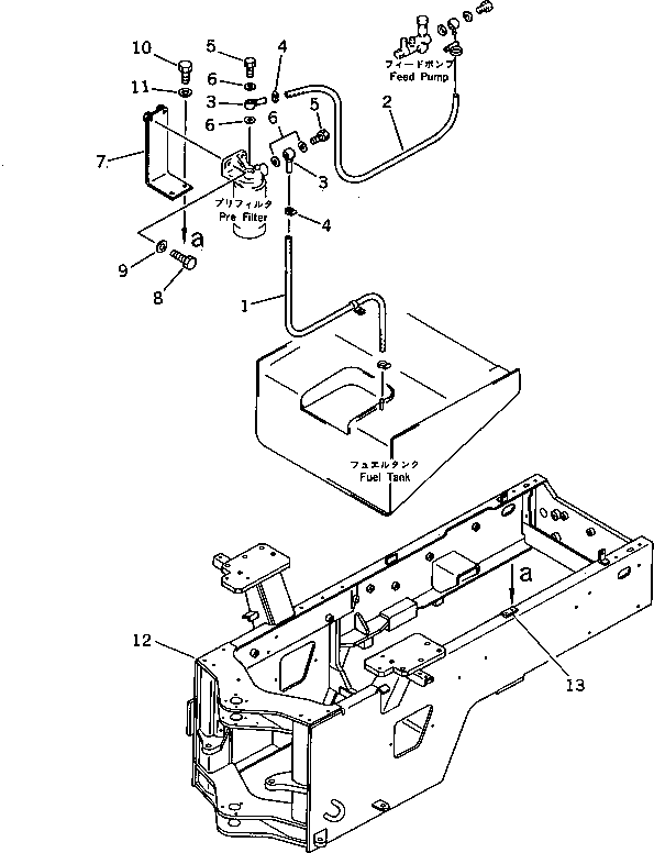 Wheel Loaders Komatsu / WA200-1 S/N 10001-UP (Overseas Version)(wa200-1c) / PRE-FILTER PIPING(030320 : 1801)