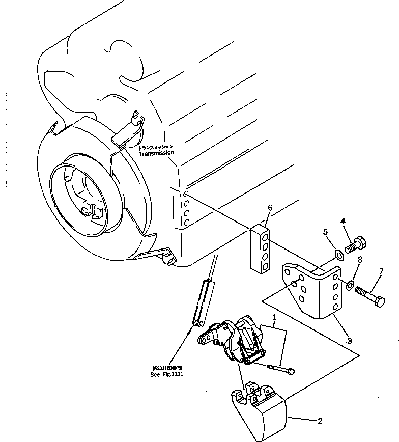 Wheel Loaders Komatsu / WA200-1 S/N 10001-UP (Overseas Version)(wa200-1c) / PARKING BRAKE MOUNTING PARTS(#10001-19999)(090120 : 3301)