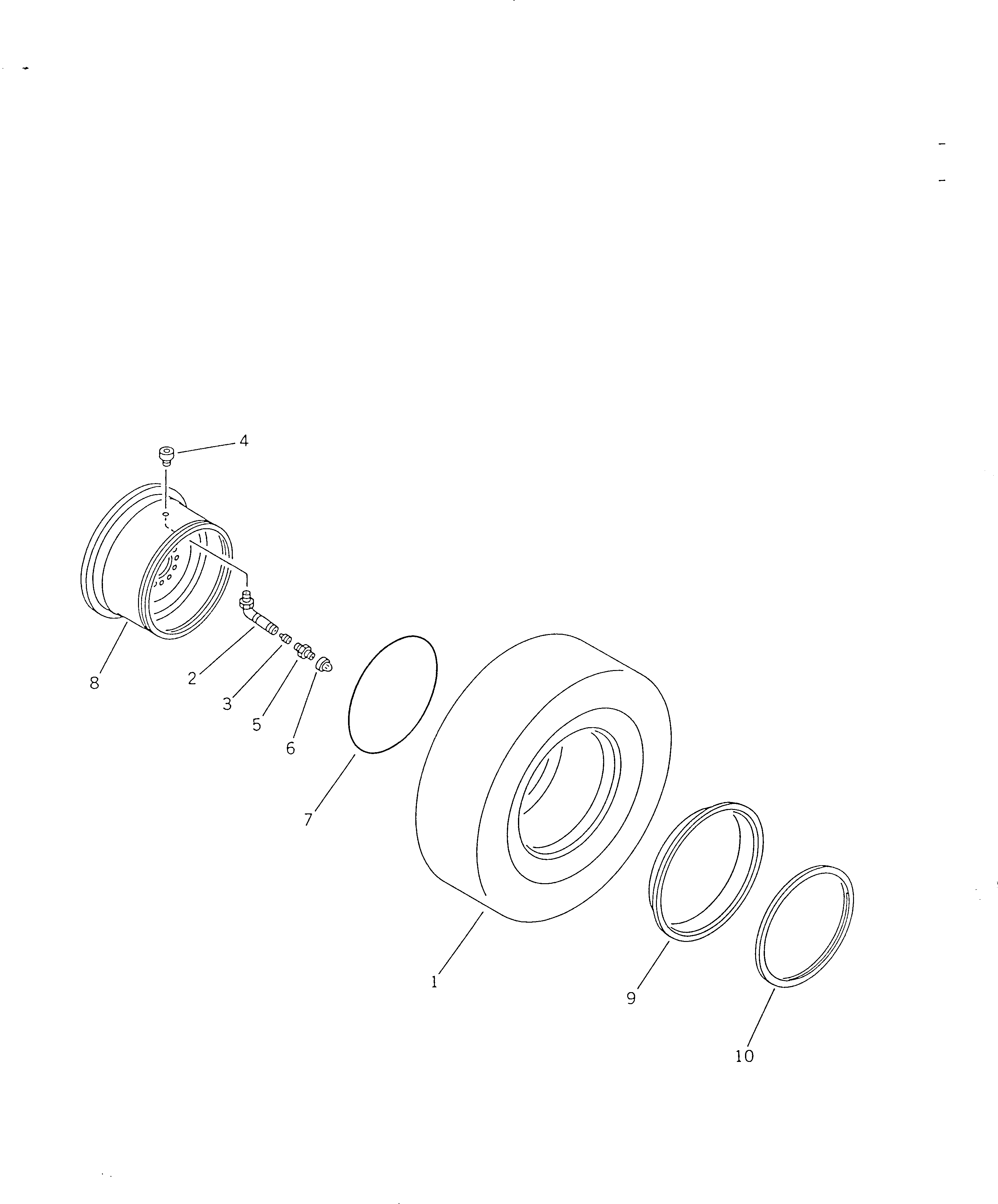 Wheel Loaders Komatsu / WA200-1 S/N 10001-UP (Overseas Version)(wa200-1c) / WHEEL AND TUBELESS TIRE(090170 : 3411)