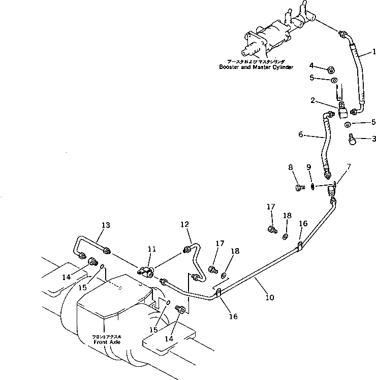 Wheel Loaders Komatsu / WA200-1 S/N 10001-UP (Overseas Version)(wa200-1c) / BRAKE OIL PIPING (2/3)(090250 : 3612)